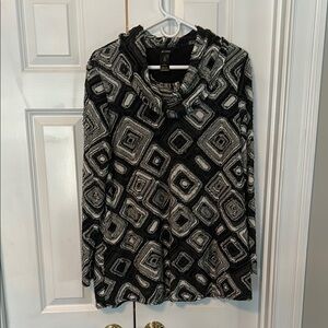 Ali Miles Black and Gray Textured Top